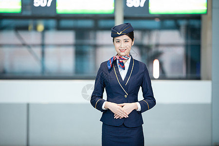 航空美女机场空姐服务背景