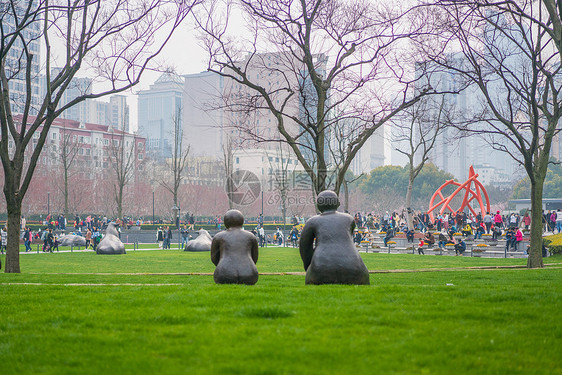上海静安雕塑公园春季赏花图片