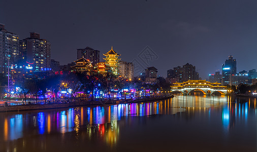 成都九眼桥夜景背景图片