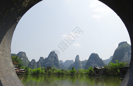 广西明仕田园山水风光背景