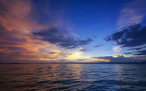 海晚霞海边晚霞夕阳背景