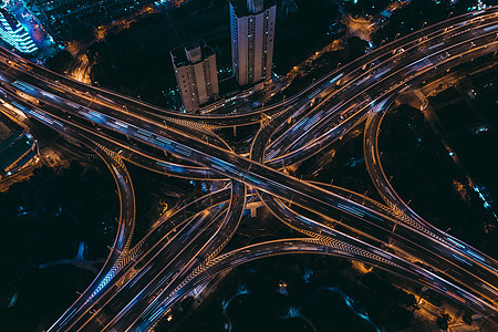 上海高架路夜景高清图片素材