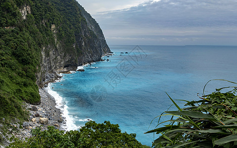 惊涛骇浪台湾清水断崖风景背景