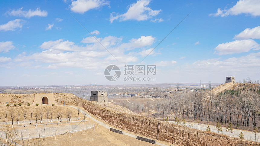 镇北台古长城城墙遗迹图片