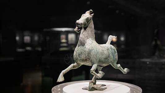博物馆展览甘肃省博物馆铜奔马背景