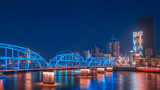 中山城市兰州中山桥夜景背景