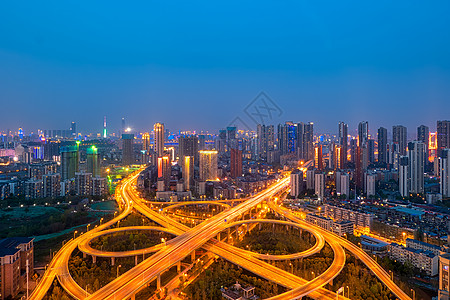 城市高架桥建筑群夜景背景图片