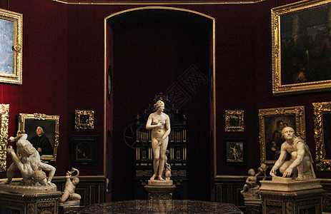 艺术品展厅佛罗伦萨乌菲兹美术馆展厅（该图片未获得物权， 不建议商用）背景