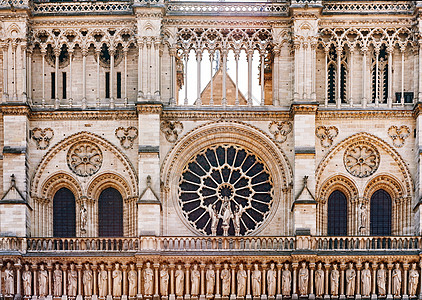 法国巴黎圣母院外观背景图片