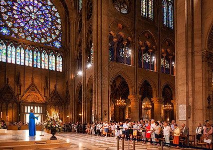 法国巴黎圣母院宗教仪式活动背景图片