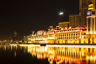 天津城市夜景风光图片