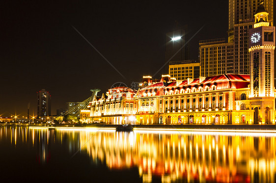 天津城市夜景风光图片