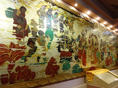 风景壁画西藏文成公主进藏壁画背景