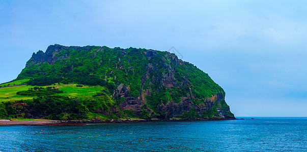 济州岛城山峰图片