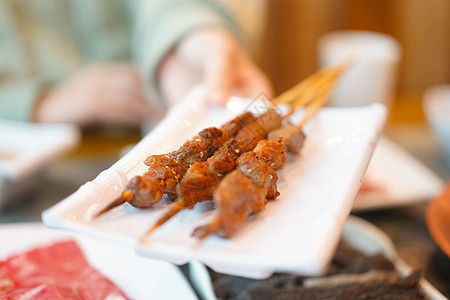 烤肉串美食图片