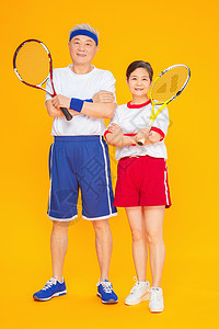 重阳老人运动网球背景