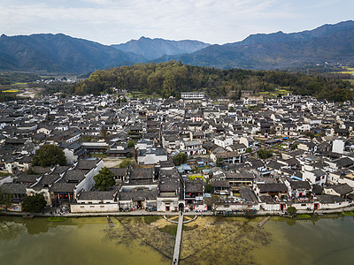 航拍宏村背景图片