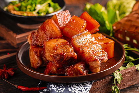 毛氏红烧肉上海菜美味高清图片
