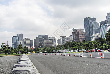 东京街道东京城市天际线背景