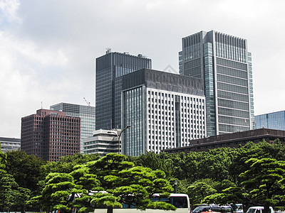 东京街道东京现代建筑群背景