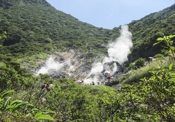 日本富士山地区著名的景点大涌谷图片