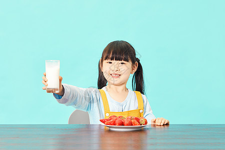欧美小女孩小女孩喝牛奶背景