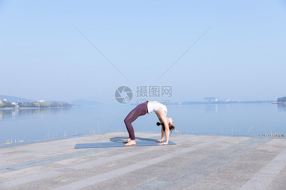 女性瑜伽晨练图片