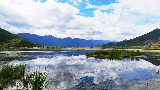 云南风光掠影泸沽湖草海背景