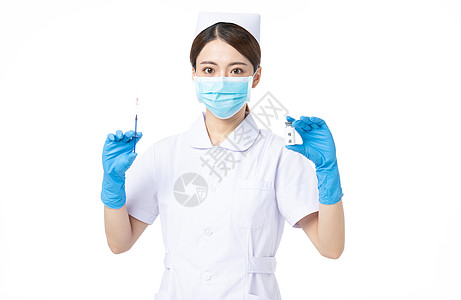 戴口罩的护士女性护士打针背景