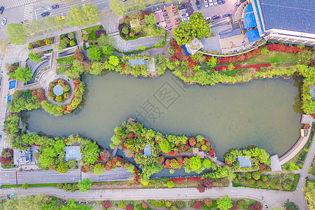 湖景高端住宅小区景观背景图片