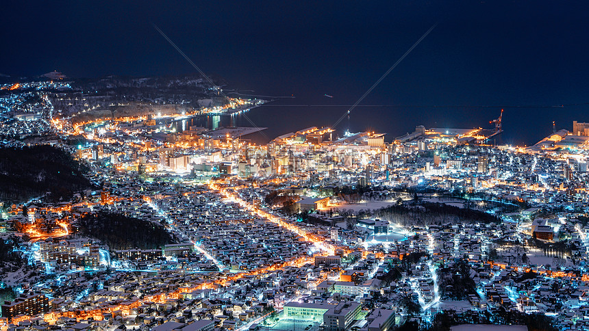 北海道小樽夜景高清图片下载 正版图片 摄图网 北海道小樽夜景高清图片下载 正版图片 摄图网