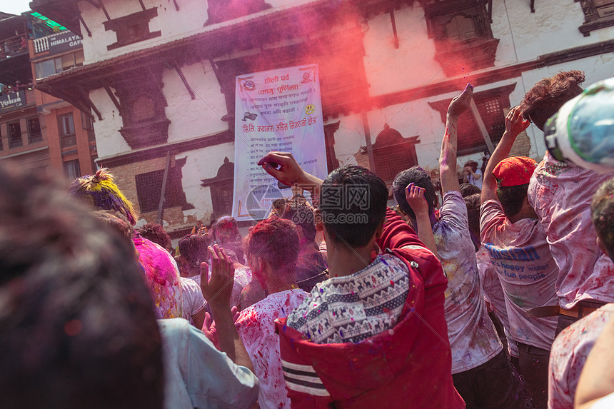2019年尼泊尔洒红节图片
