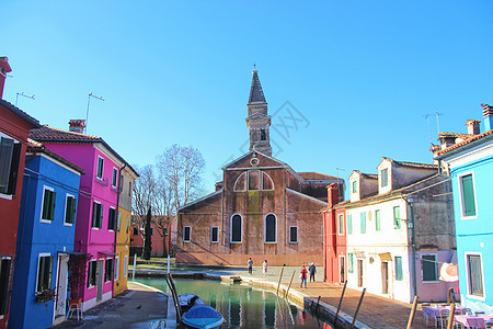 威尼斯布拉诺岛教堂背景图片