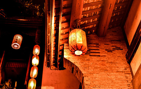 成都锦里夜景背景图片