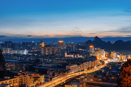 桂林临桂区老城区俯瞰城市风景背景图片