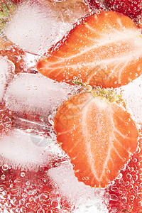 水果冰草莓气泡水背景