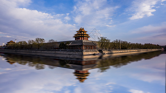 北京紫禁城角楼的古建筑图片