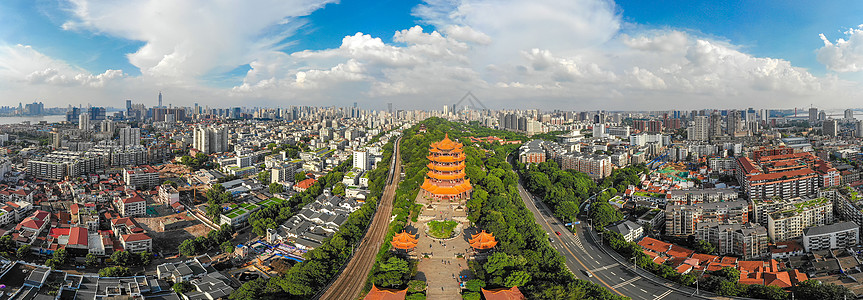 黄鹤楼景区古建筑群全景长片高清图片