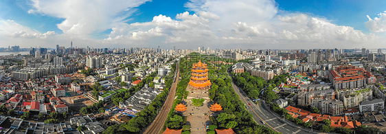 黄鹤楼景区古建筑群全景长片图片