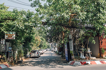 泰国清迈城市街道背景