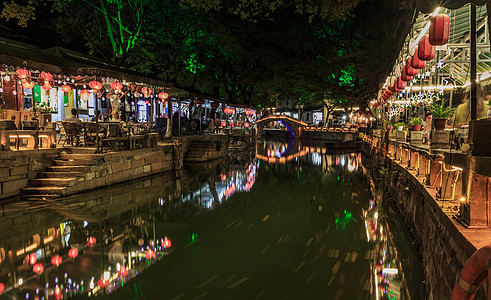 著名旅游景区同里古镇夜景图片