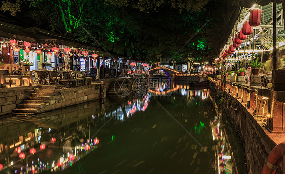 著名旅游景区同里古镇夜景图片