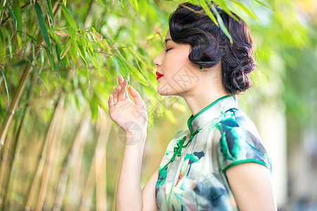 古风旗袍旗袍女性背景