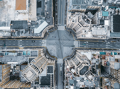 道路俯视航拍上海街景背景