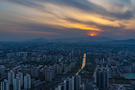 晚霞北京建筑群背景图片