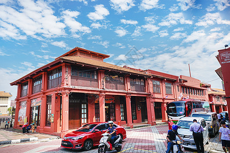 马来西亚马六甲荷兰红屋高清图片
