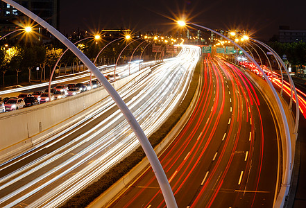 夜晚城市车流图片素材