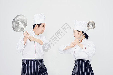 双人厨师形象背景图片