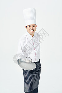 男厨师炒菜背景图片