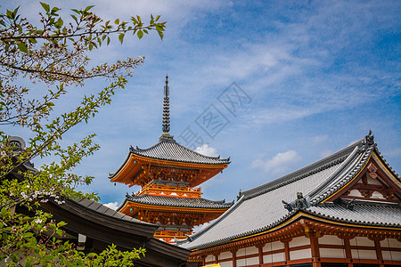 日本京都清水寺春季背景图片